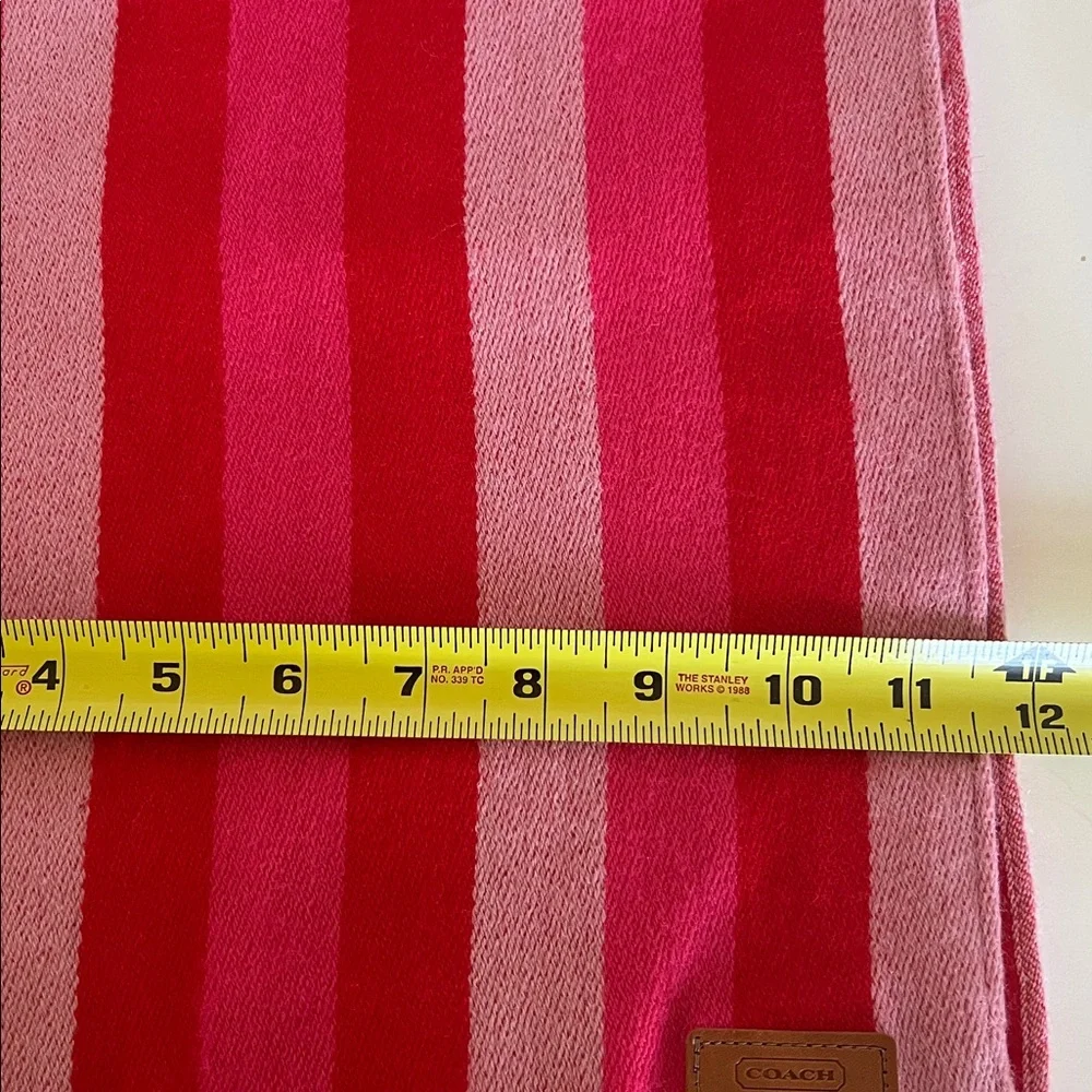 Coach Cashmere Silk Blend Stripe Scarf - Picture 8 of 9